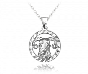 MINET Strieborný náhrdelník Znamenie zverokruhu BERAN JMAS9404SN45