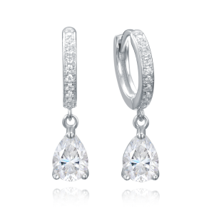 MINET Luxury silver earrings with white cubic zirconia JMAN0554SE00