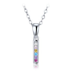 MINET Children's Silver Necklace with Multicolored Zirconia JMAD0071MN35