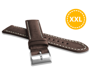 LAVVU XXL Extended natural coloured dark brown leather strap NATURE Top Grain - 22 XXL LSRXC22