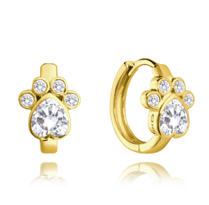 MINET Gold plated silver earrings with white cubic zirconia JMAD0029GE00