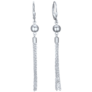 MINET Řetízkové stříbrné visací náušnice s kuličkami JMAS0315SE00