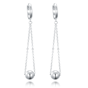 MINET Silver chain dangle earrings with balls JMAN0548SE00