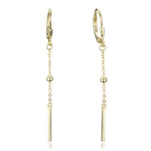 MINET Pozlátené strieborné náušnice s korálkami a tyčinkami JMAS0303GE00