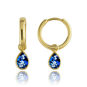 MINET Elegant gold earrings with dark blue zircons Au 585/1000 1,80g JMG0269BGE00