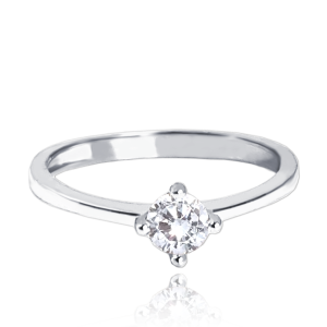 MINET White gold engagement ring with white zircon Au 585/1000 size 55 - 1,55g JMG0214WSR55