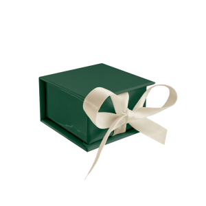 MINET XBJXGC1 Zelená magnetická krabička na šperky s béžovou stuhou