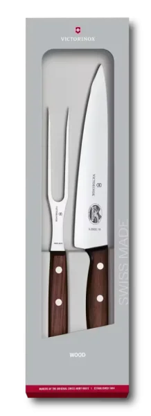 Set of chef’s knife and fork Victorinox 5.1020.2G, Wood