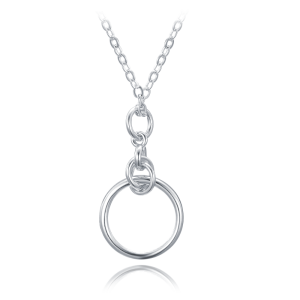 MINET Moderný strieborný náhrdelník v tvare kruhu JMAS0246SN45