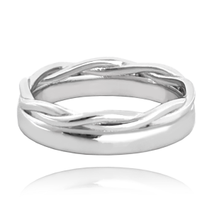 MINET Double wavy silver ring size 57 JMAN0438SR57