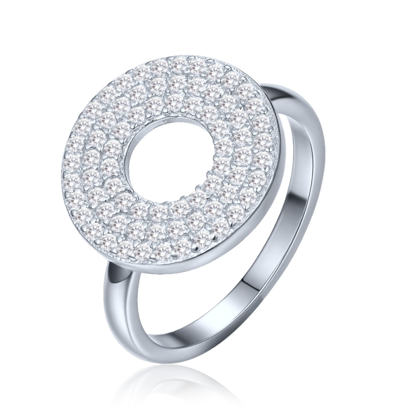 MINET Silver ring with white zircons, size 58 JMAS0314SR58
