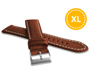 LAVVU XL Extended natural coloured brown leather strap NATURE Top Grain - 20 XL LSRXH20