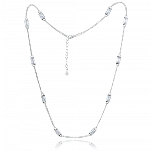 MINET Strieborný náhrdelník s bielym zirkónom Ag 925/1000 10,85g JMAS0243SN42