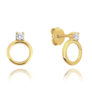 MINET Gold earrings rings with white zircons Au 585/1000 1,20g JMG0009WGE00