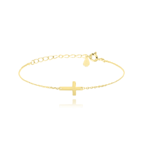 MINET Gold plated silver bracelet Cross flat JMAS0129GB16