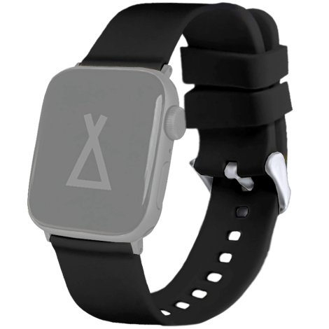 LAVVU LSXBBB2 Černý silikonový řemínek na hodinky pro APPLE WATCH 42-44 mm