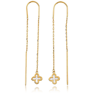 MINET Stretch gold four-leaf clover earrings JMG0143WGE02
