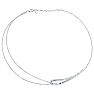 MINET Elegantný vlnitý strieborný náhrdelník JMAS0359SN45