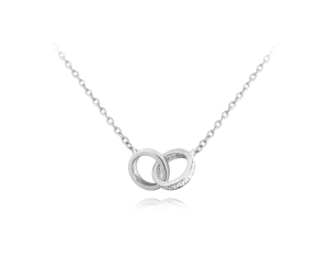 MINET Silver necklace with connected rings and zircons JMAN0179SN45