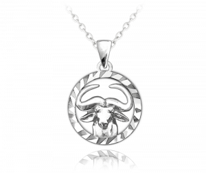 MINET Stříbrný náhrdelník Zodiac znamení BÝK JMAS9405SN45