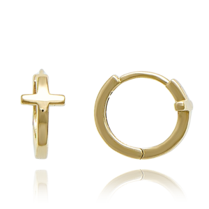 MINET Elegant gold cross earrings Au 585/1000 2,15g JMG0185WGE01