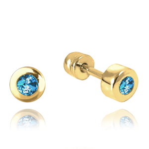 MINET Gold earrings with light blue cubic zirconia Au 585/1000 1,15g JMG0150AGE00