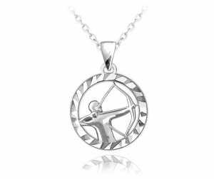 MINET Stříbrný náhrdelník Zodiac znamení STŘELEC JMAS9412SN45