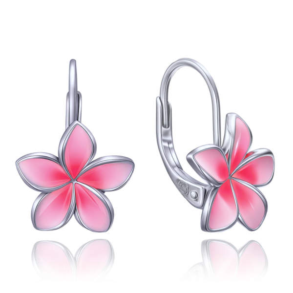 MINET Moderní stříbrné náušnice růžové kytičky JMAS5071PE00