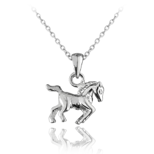 MINET Strieborný náhrdelník s koňom JMAD0047SN38