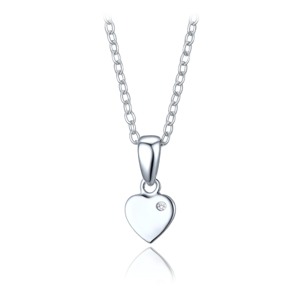 MINET Stříbrný náhrdelník se srdíčkem - dcera JMAS0316SN40