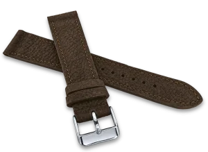LAVVU LSAJC18 Tmavě hnědý prošitý řemínek DALLAS z luxusní kůže Top Grain - 18 mm