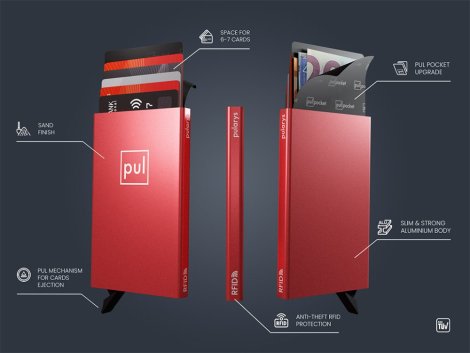 Pouzdro na karty Pularys 174310811 ZEN RFID Red