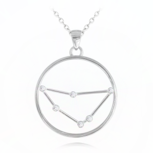 MINET Stříbrný náhrdelník Stars znamení KOZOROH Czech Crystal JMAS9501SN45