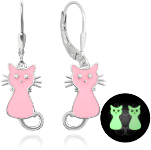MINET Sviežo ružové detské strieborné náušnice CATS JMAD0024PE00