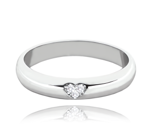 MINET+ Silver wedding ring with heart and white zircons size 47 JMAN0446SR47