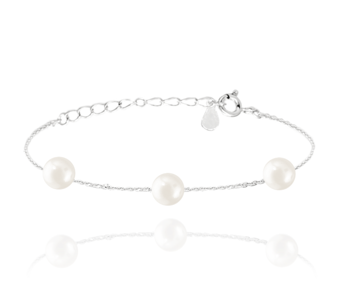 MINET Silver bracelet with natural pearls JMAS7029SB16