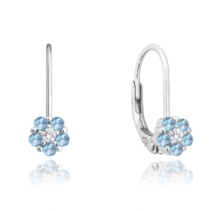 MINET Silver earrings with light blue cubic zirconia JMAD0037AE00