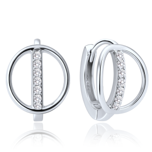 MINET Elegant gold earrings made of white gold with white zircons Au 585/1000 1.80g JMG0352WSE00