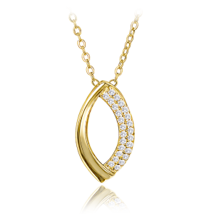MINET Gold-plated elegant silver necklace with white zircons JMAS0309GN45