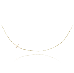 MINET Zlatý náhrdelník s ležatým křížkem Au 585/1000 1,15g JMG0028WGN45