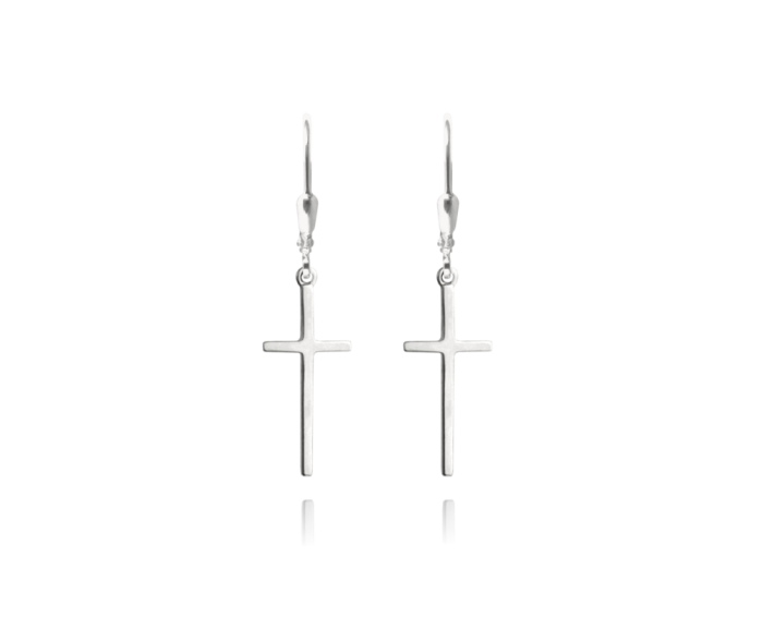 MINET Stříbrné náušnice KŘÍŽE JMAS0062SE00
