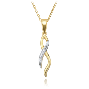 MINET Elegantný zlatý náhrdelník s bielymi zirkónmi Au 585/1000 2,25 g JMG0312WGN48