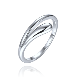 MINET Modern Silver Teardrop Ring, Size 52, JMAS0337SR52