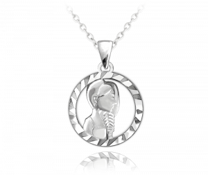 MINET Stříbrný náhrdelník Zodiac znamení PANNA JMAS9409SN45