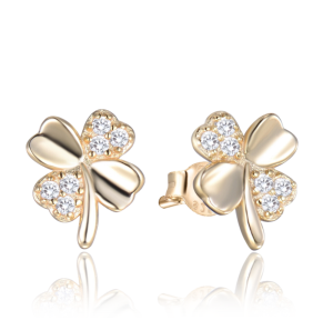 MINET Gold plated silver earrings with white cubic zirconia JMAN0481GE00