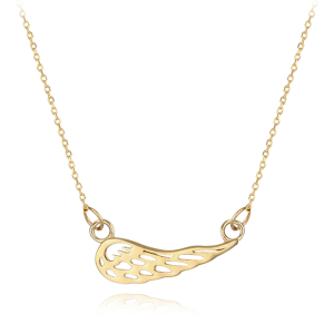 MINET Elegantný zlatý náhrdelník s anjelským krídlom Au 585/1000 1,40g JMG0194WGN45