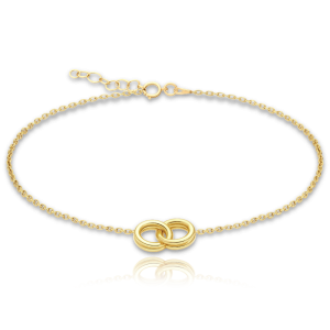 MINET Zlatý náramek spojené kroužky Au 585/1000 1,15g JMG0297WGB17