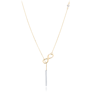 MINET Zlatý náhrdelník s kubickými zirkónmi Au 585/1000 1,65g JMG0110WGN48