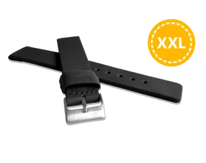 LAVVU LSCXB18 XL Predĺžený čierny hladký remienok Plain z luxusnej kože Top Grain – 18 mm