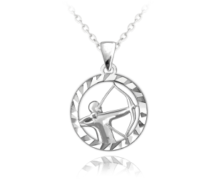 MINET Stříbrný náhrdelník Zodiac znamení STŘELEC JMAS9412SN45